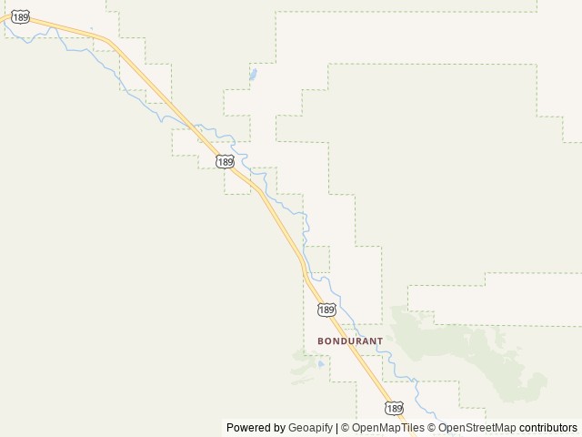 Map of Hoback Guard Station location at Big Piney, WY, United States