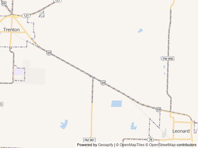 Map of NorthStar RV Park, Leonard, Texas location at Trenton, TX, United States