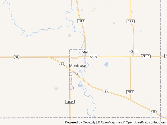 Map of Montrose Campground location at Montrose, SD, United States