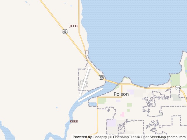 Map of Polson Motorcoach Resort location at Polson, MT, United States