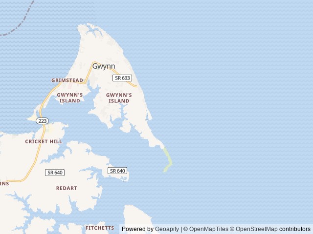 Map of Sun Retreats Gwynn's Island location at Gwynn, VA, United States