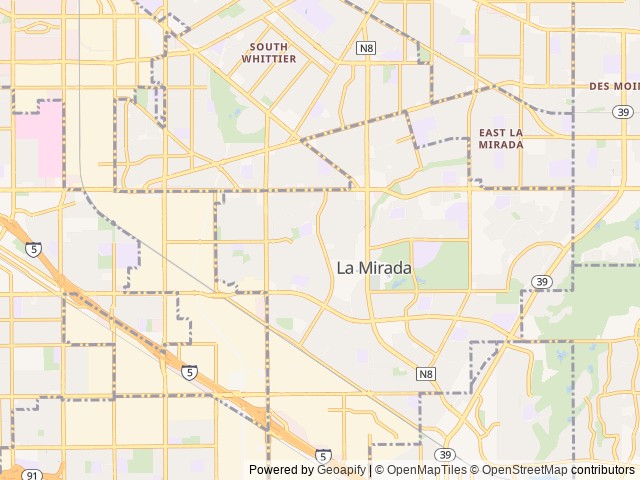 Map for Vienna the Van near La Mirada, CA