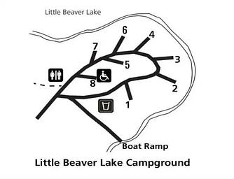 Site map for Little Beaver Lake Campground