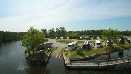 Avalon Landing RV Park Dock to Water in Pensacola, Fl