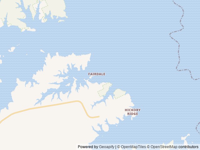 Map of McGee's Landing location at Hemphill, TX, United States