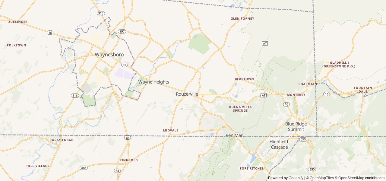 Map for 2022 Fleetwood RV Discovery 38N near Waynesboro, VA