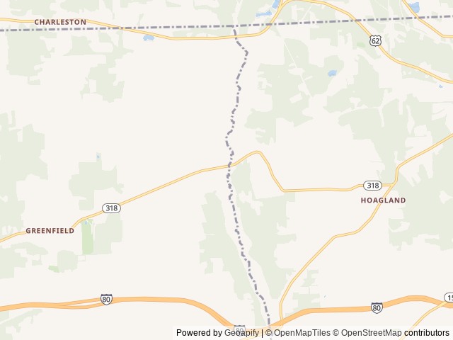 Map of Rocky Springs Campground location at Mercer, PA, United States
