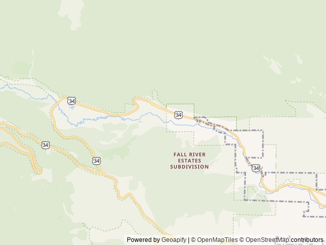 Map of Rocky Mountain National Park Aspenglen Campground location at Estes Park, CO, United States