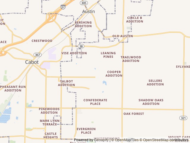 Map for 2018 Prime Time RV Tracer Breeze 26DBS near Cabot, AR