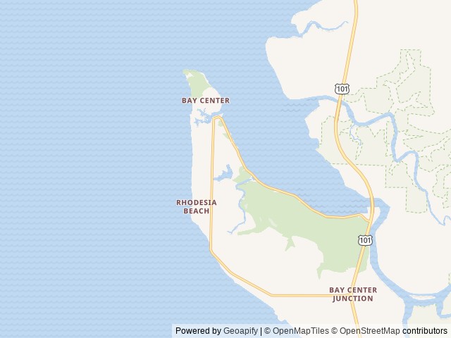 Map of Bay Center / Willapa Bay KOA Holiday location at South Bend, WA, United States