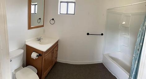 The bathroom at Orange Olsen Cabin