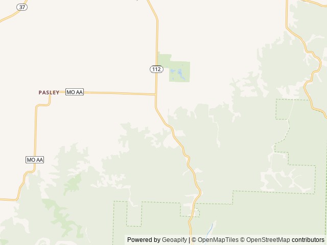 Map of Roaring River Hills Campground and Cabins location at Cassville, MO, United States