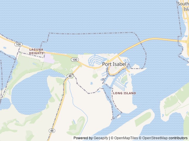 Map of Port Isabel Park Center location at South Padre Island, TX, United States