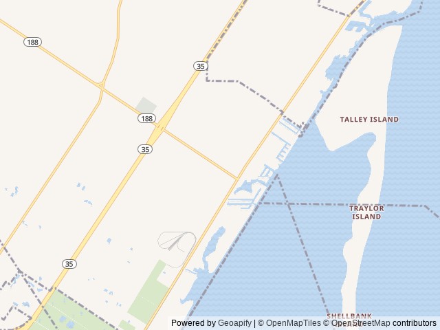 Map of Majestic Oaks RV Resort location at Rockport, TX, United States