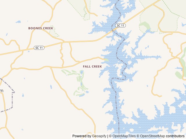Map of Basecamp Jocassee location at Salem, SC, United States