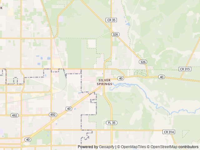 Map of The Springs RV Resort location at Silver Springs, FL, United States