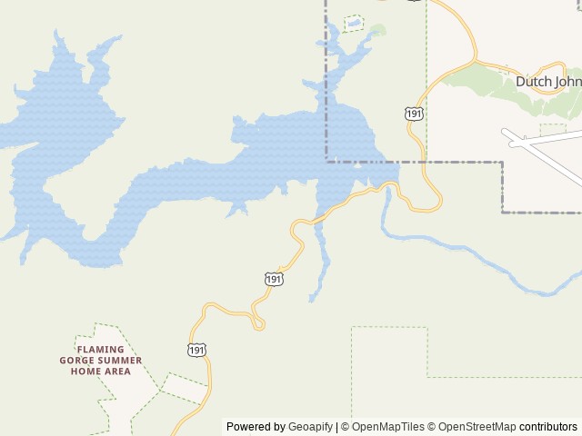 Map of Deer Run Campground location at Manila, UT, United States