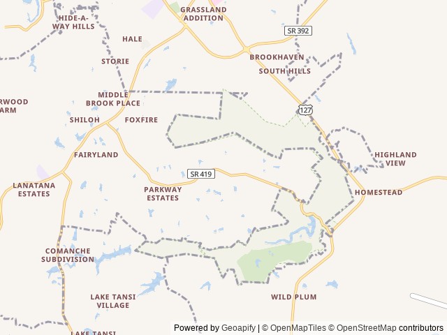 Map of Ballyhoo Family Campground location at Crossville, TN, United States