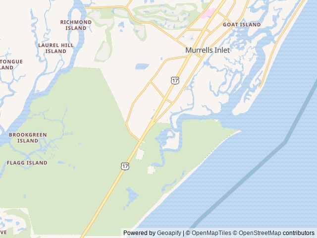 Map for All-Inclusive Travel Trailer Getaway By The Marsh! near Murrells Inlet, NC