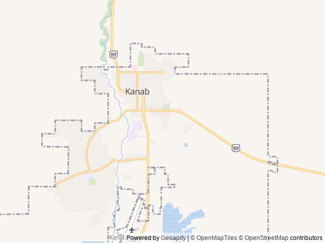 Map of J & J RV Park location at Kanab, UT, United States