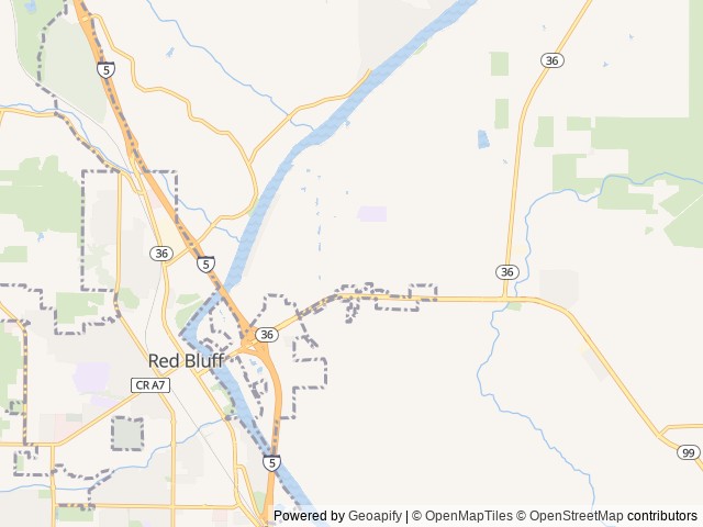 Map for 2023 Jayco Family Bunkhouse with Solar near Red Bluff, CA