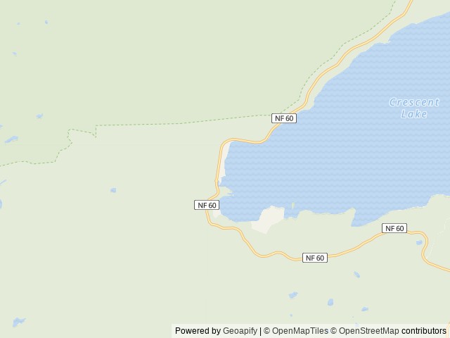Map of Whitefish Horse Camp location at Crescent, OR, United States