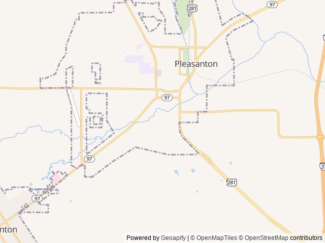 Map of Bar M RV Park location at Pleasanton, TX, United States