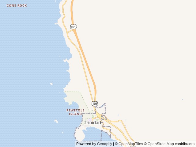 Map of Sylvan Harbor RV Camp & Cabins location at Trinidad, CA, United States