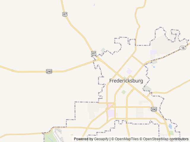 Map of Onera Fredericksburg location at Fredericksburg, TX, United States
