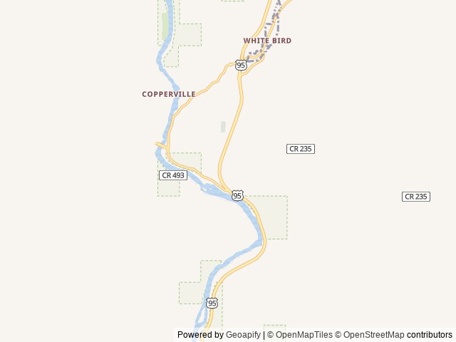 Map of White Bird Gravel Pit Recreation Site location at Cottonwood, ID, United States