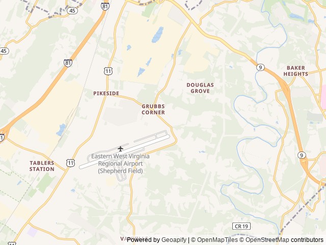 Map for 2022 Gulf Stream RV Ameri-Lite Ultra Lite 236RL near Martinsburg, VA