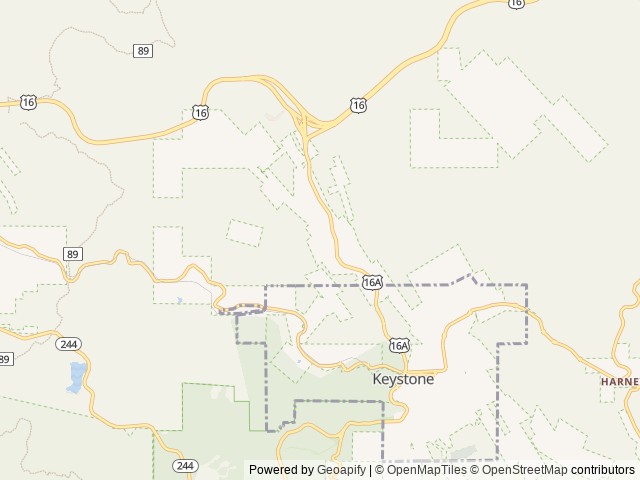 Map of Holy Smoke Resort location at Keystone, SD, United States