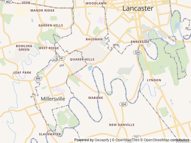 Map of Thousand Trails Circle M location at Lancaster, PA, United States