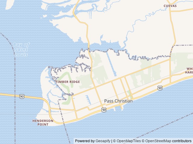 Map of The Sanctuary RV Park in Pass Christian LLC location at Pass Christian, MS, United States