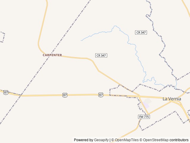Map of Windmill Crossing RV Park location at La Vernia, TX, United States