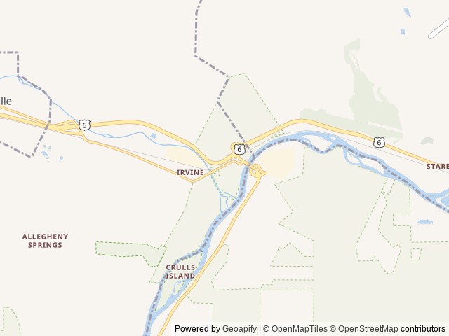 Map of Buckaloons location at Bradford, PA, United States
