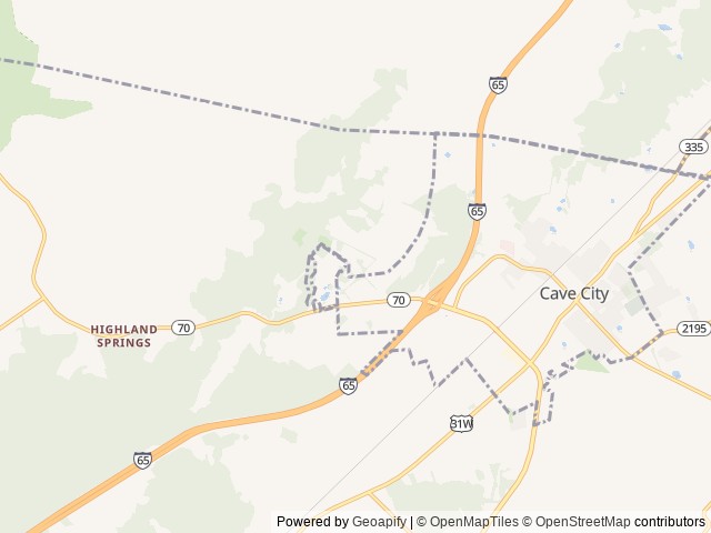 Map of Jellystone Park™ Mammoth Cave location at Cave City, KY, United States