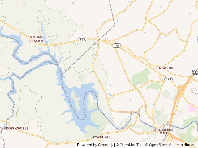 Map of Blue Marsh Lake (Dry Brooks Day Use Area) location at Leesport, PA, United States