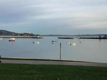 Boats anchored in Aquatic Park Cove