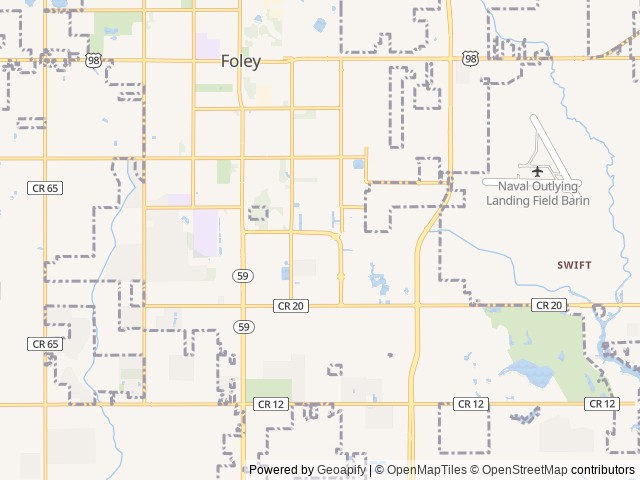 Map of Tropic Hideaway RV Resort location at Foley, AL, United States