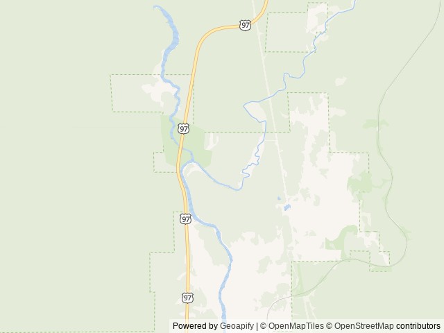 Map of Collier Memorial State Park location at Chiloquin, OR, United States