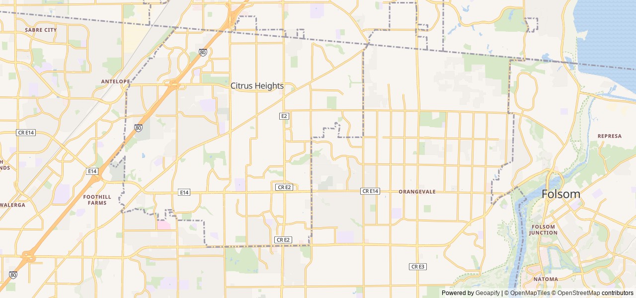 Map for Family Camping Made Easy near Orangevale, CA