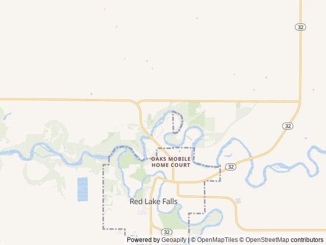 Map of Voyageur's View location at Red Lake Falls, MN, United States