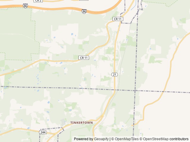 Map for Finger Lakes RV Rentals "Solaire" near Alfred Station, NY