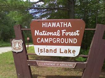 Island Lake Campground Sign