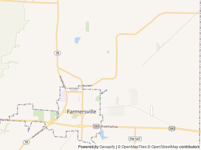 Map of Sugar Hill Adventures location at Farmersville, TX, United States