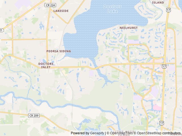 Map of Whitey's Fish Camp location at Fleming Island, FL, United States