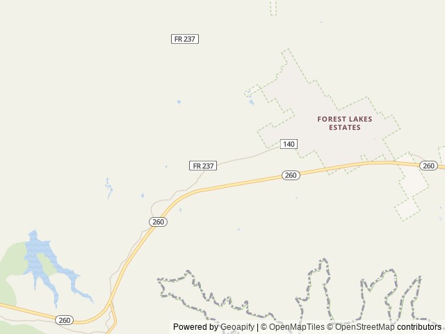 Map of Canyon Point Campground location at Forest Lakes, AZ, United States