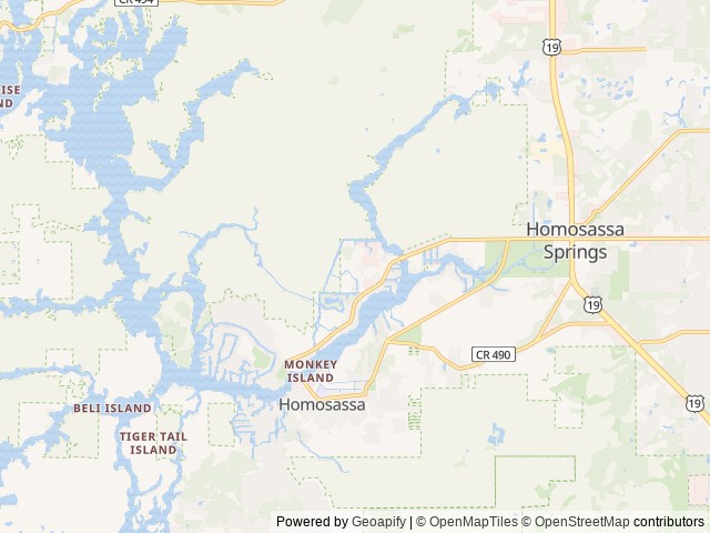 Map of Natures Resort RV Park location at Homosassa, FL, United States
