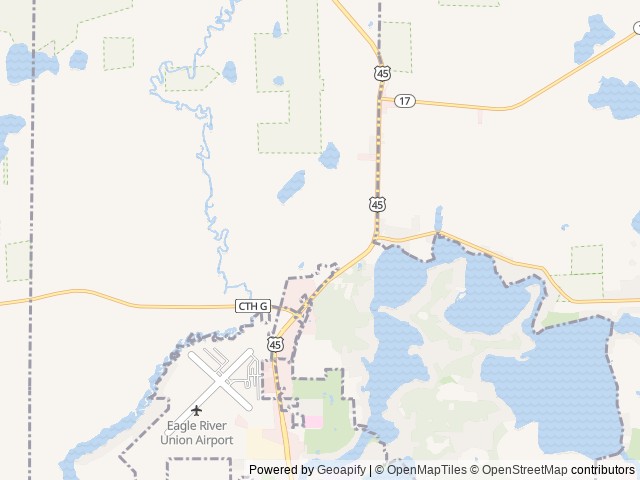 Map of Hi Pines Campground location at Eagle River, WI, United States